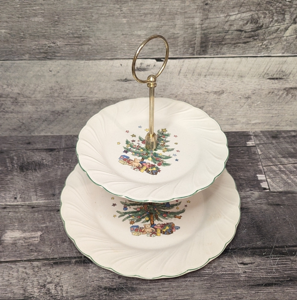 Two-Tier Christmas Tree Serving Stand